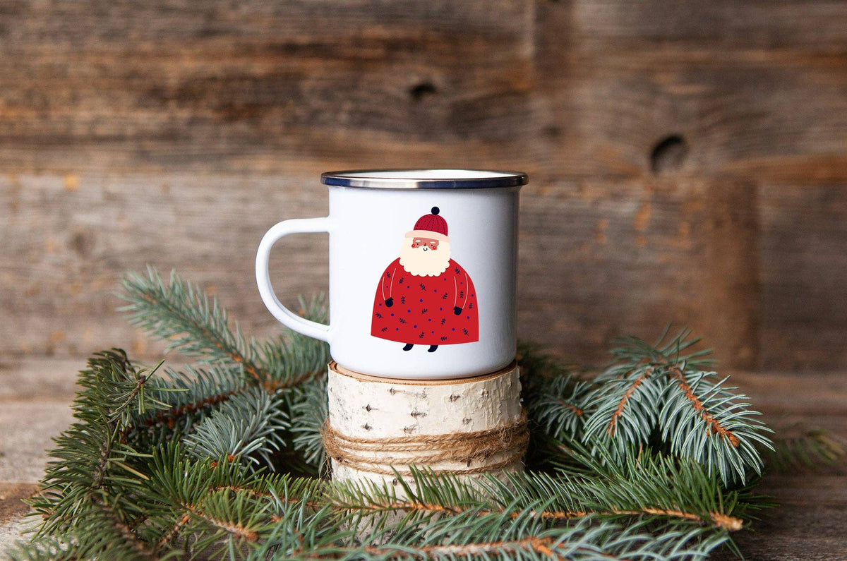 Santa - Christmas Enamel Mug