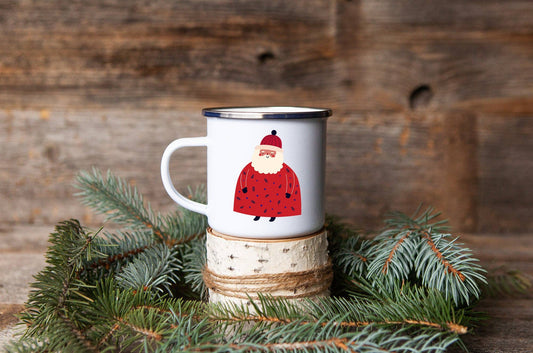 Santa - Christmas Enamel Mug