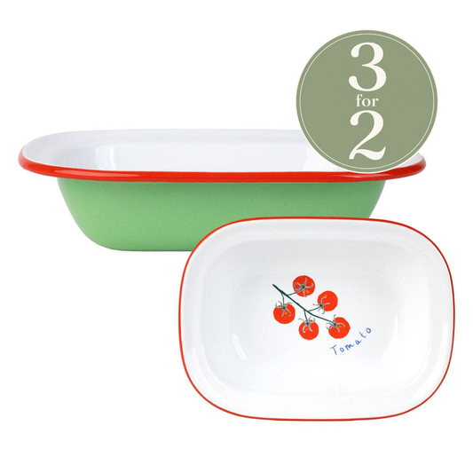Tomato Green Enamel Dish - 20cm