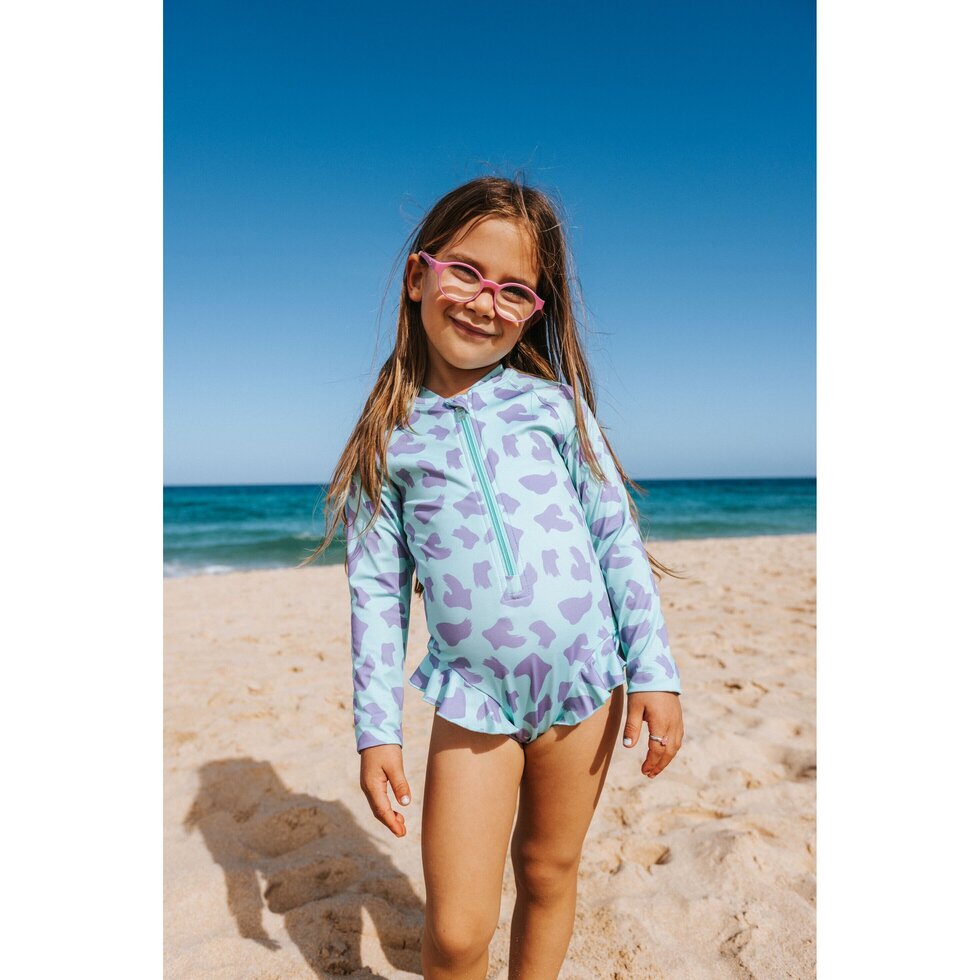 TÖASTIE UV Protector Swimsuit - Turquoise Brush Stroke