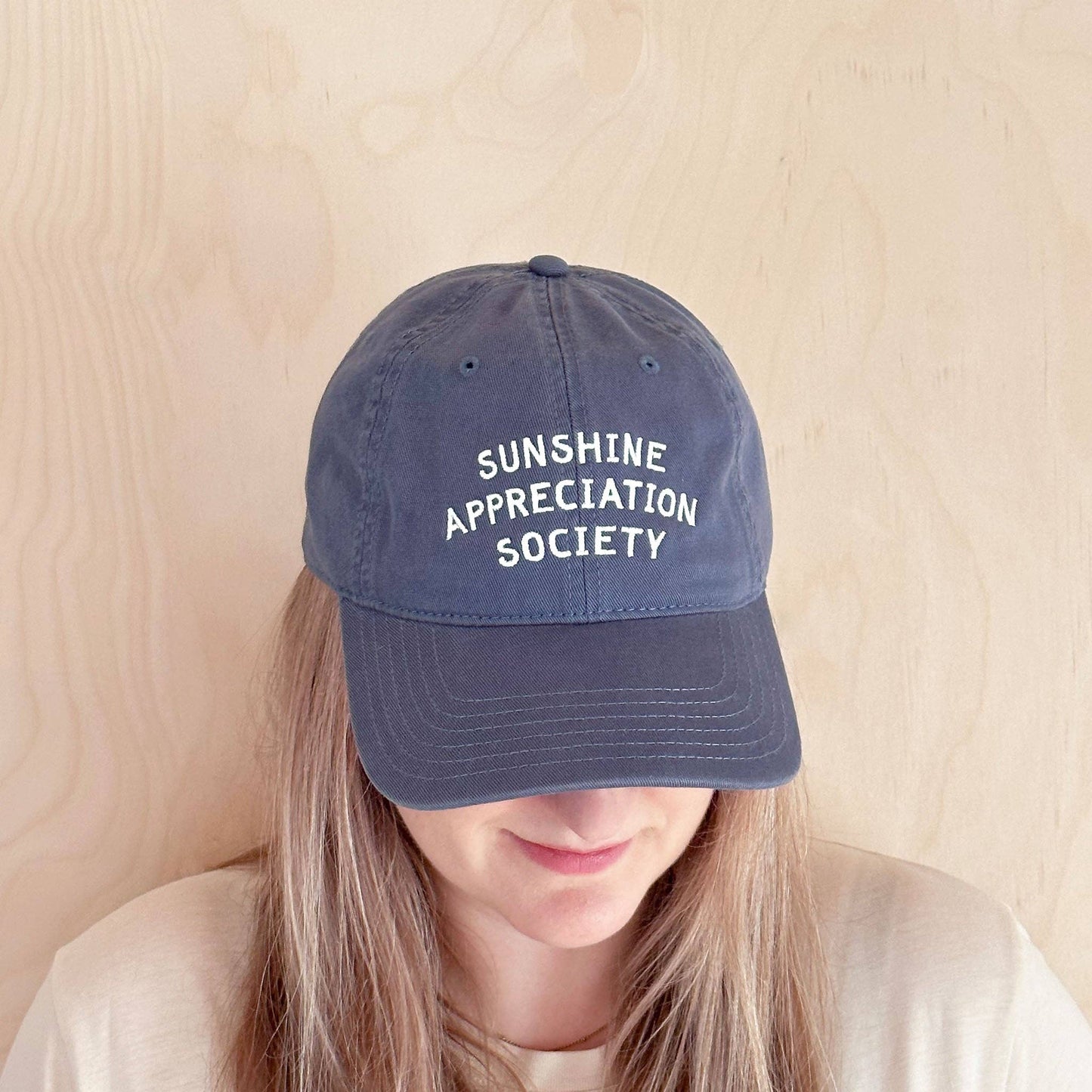 Sunshine Appreciation Society - Cotton Baseball Cap in Vintage Blue Promo