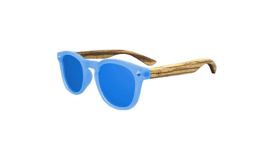 Blue And Bamboo Kids Sunglasses