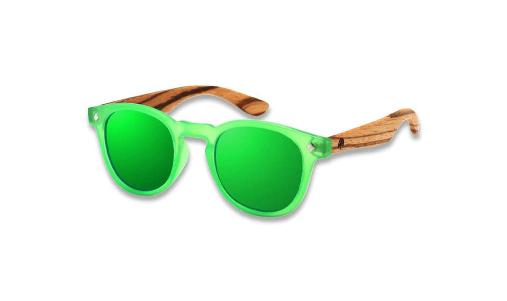 Green And Bamboo Kids Sunglasses