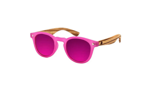 Pink And Bamboo Kids Sunglasses
