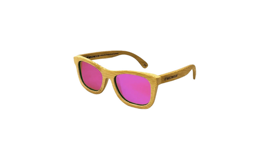 Kids Bamboo UV Protector Sunglasses: Pink Mirror (6-12yrs)