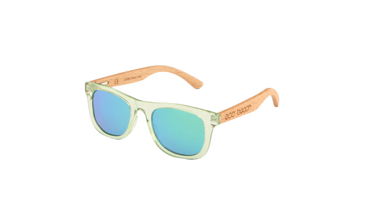 Kid's Beech Wood UV Protector Sunglasses: Sea Green (3-9yrs)