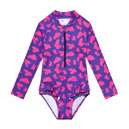 TÖASTIE UV Protector Swimsuit - Hot Pink Brush Stroke