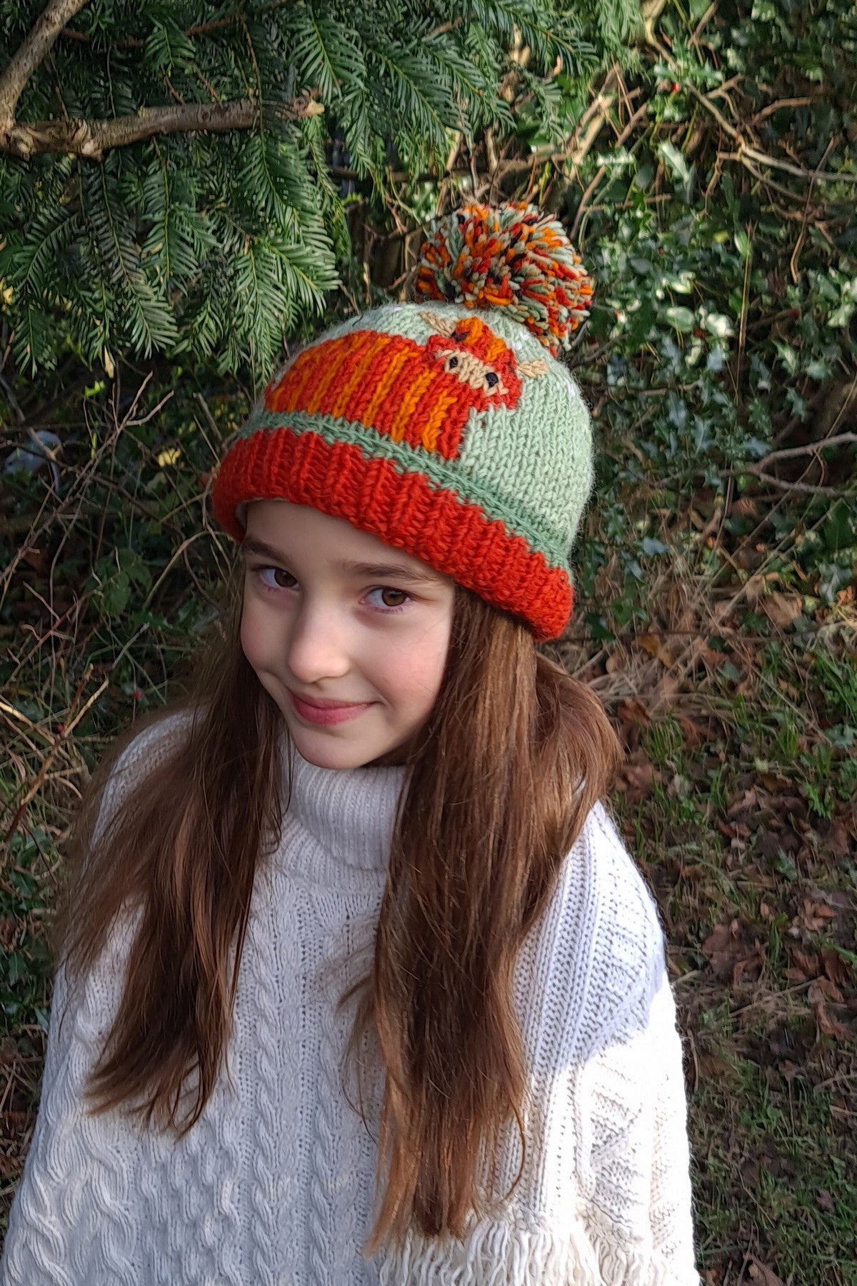 Kids Highland Cow Bobble Hat