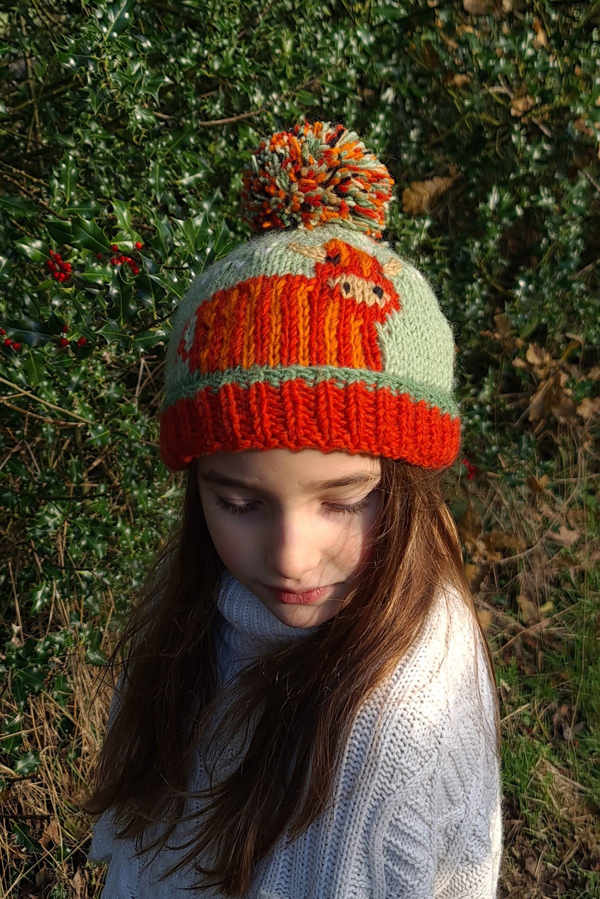 Kids Highland Cow Bobble Hat