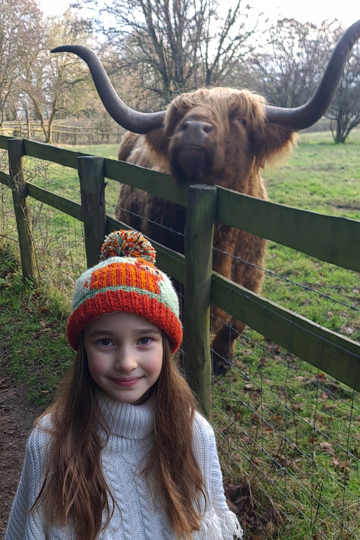 Kids Highland Cow Bobble Hat