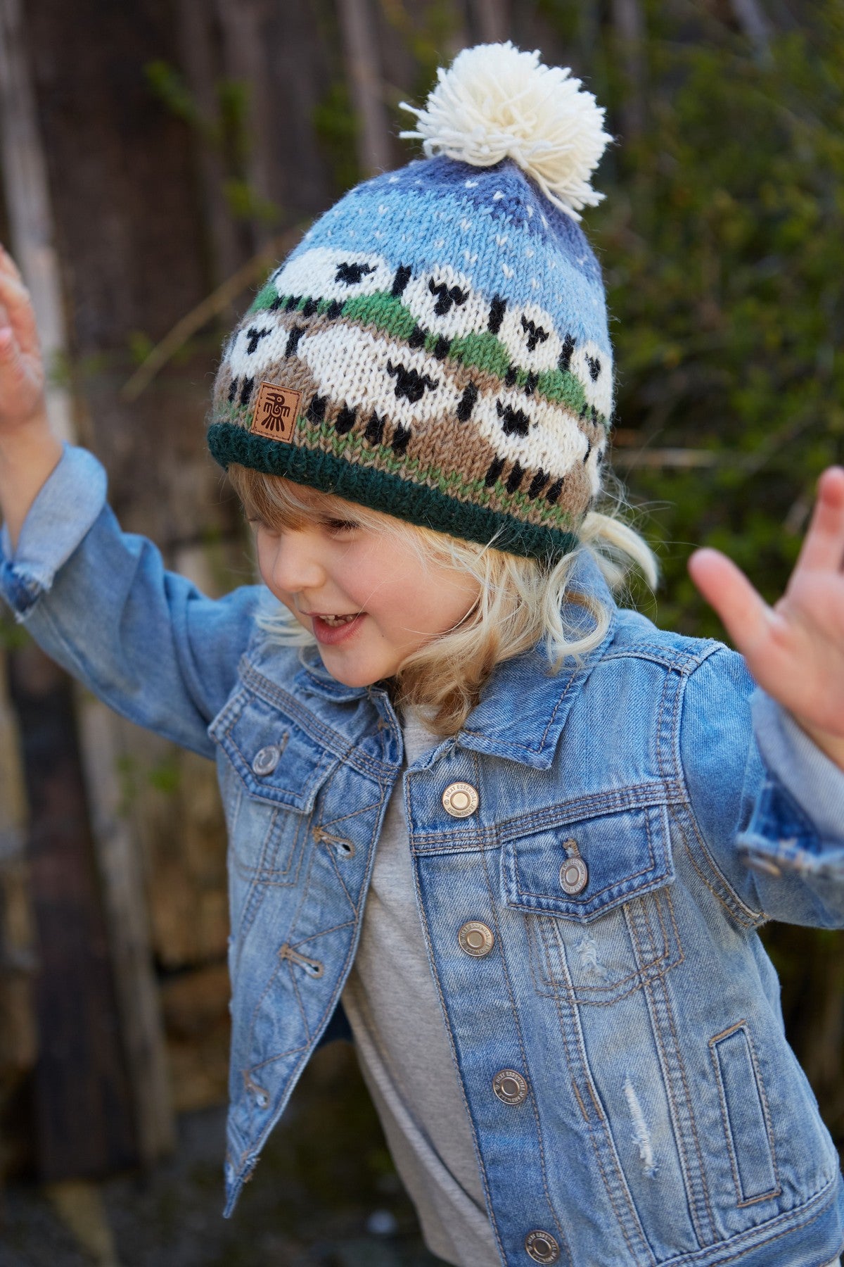 Kids Snowy Sheep Bobble Hat