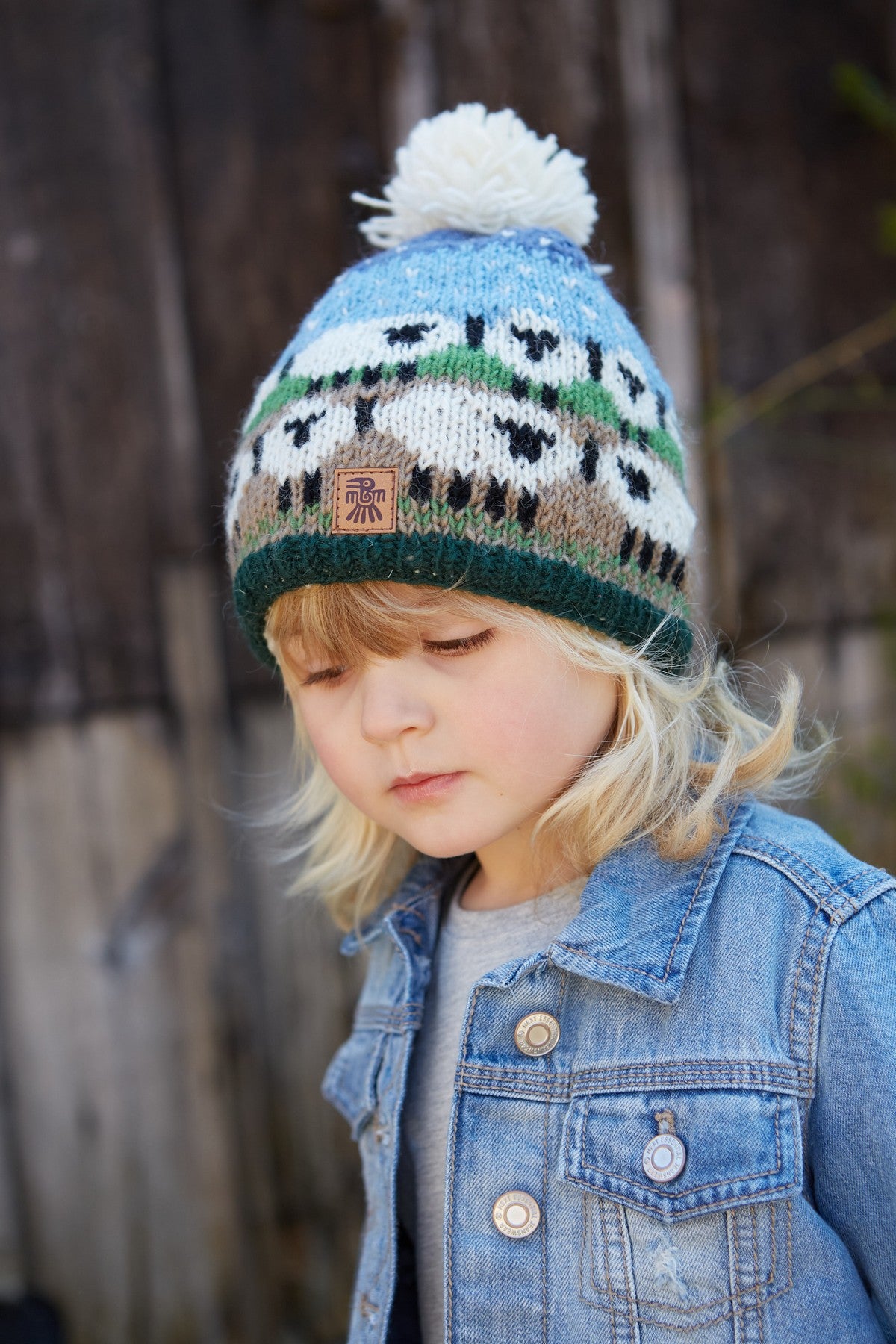 Kids Snowy Sheep Bobble Hat