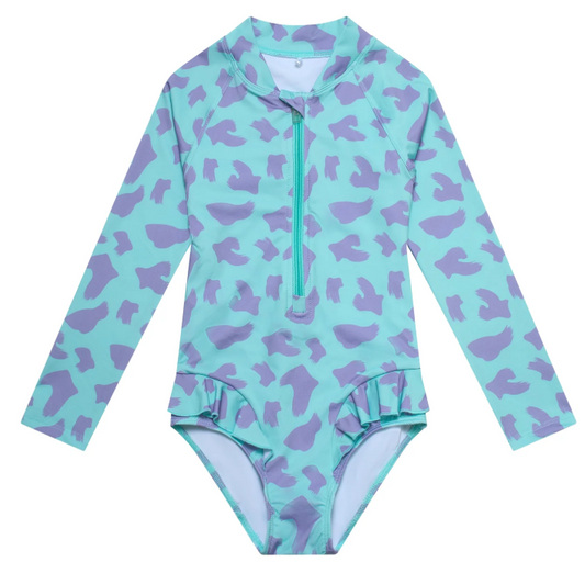 TÖASTIE UV Protector Swimsuit - Turquoise Brush Stroke