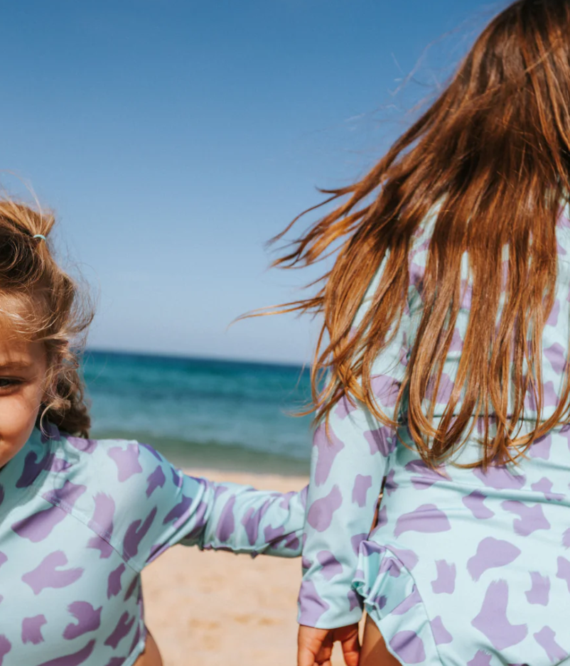 TÖASTIE UV Protector Swimsuit - Turquoise Brush Stroke
