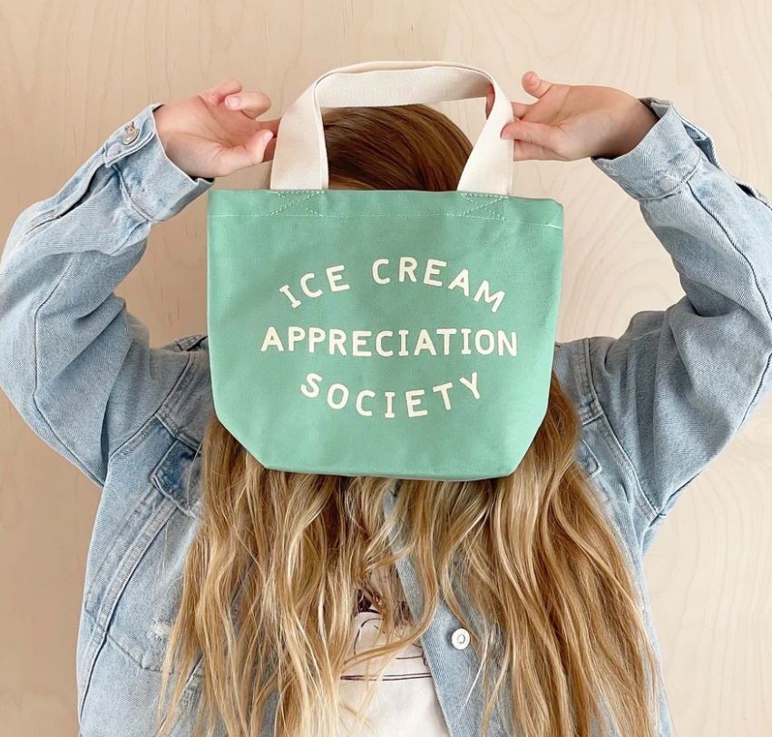 Ice Cream Appreciation Society - Mini Tote Bag - Sea Glass