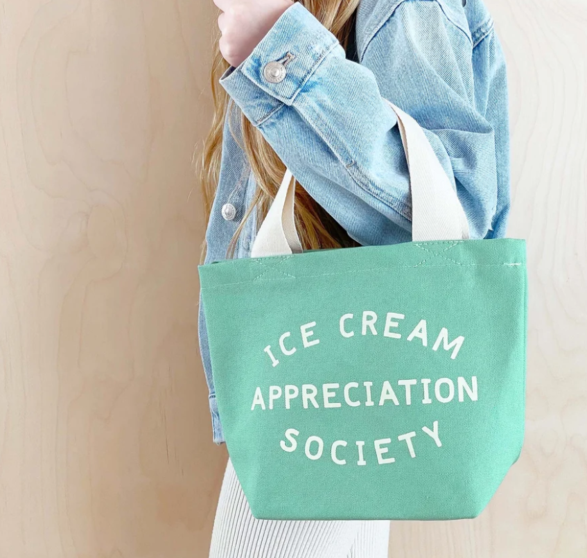 Ice Cream Appreciation Society - Mini Tote Bag - Sea Glass