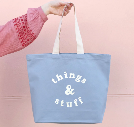 Things & Stuff - Light Blue Tote Bag