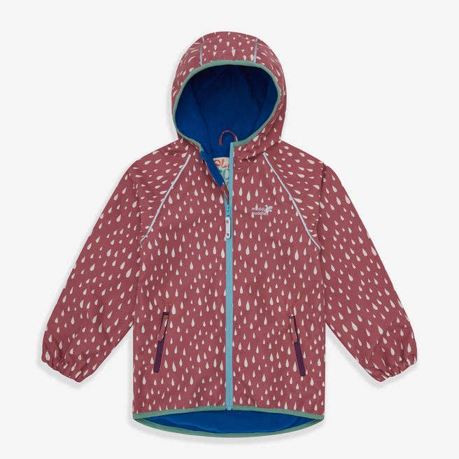 EcoSplash Waterproof Fleece Lined Jacket - Pink Raindrop