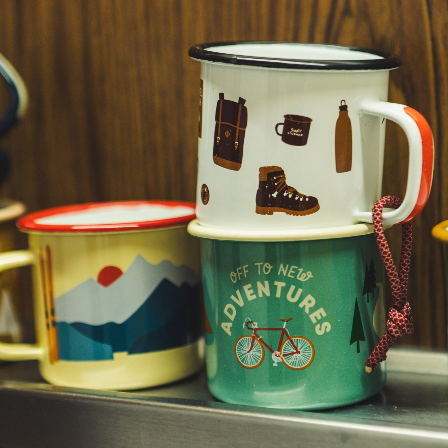 Bike Adventure Enamel Mug