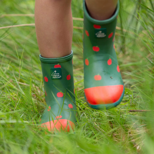 Red Apples Lined Classic Wellington Boots