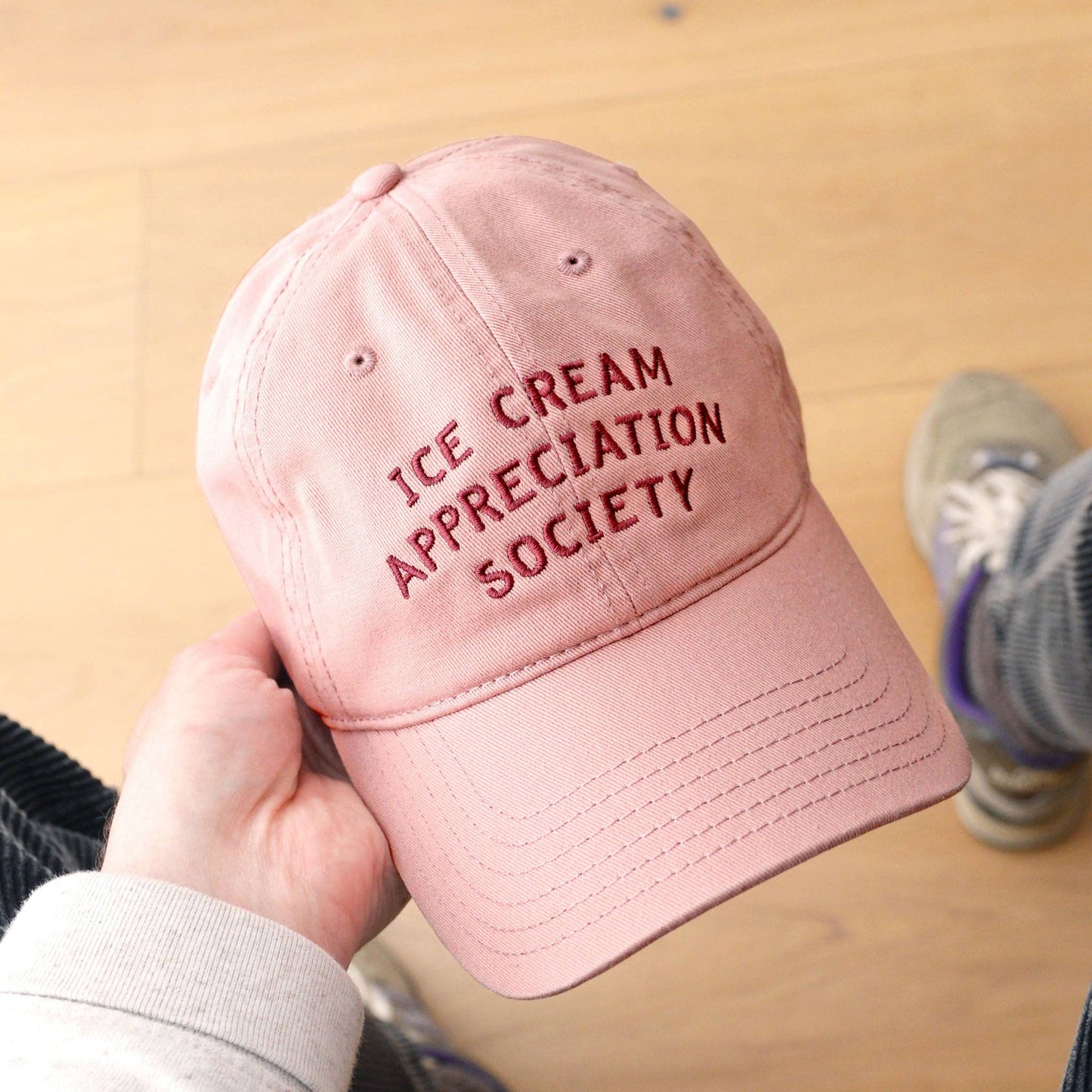 Ice Cream Appreciation Society - Cotton Baseball Cap - Dusty Rose