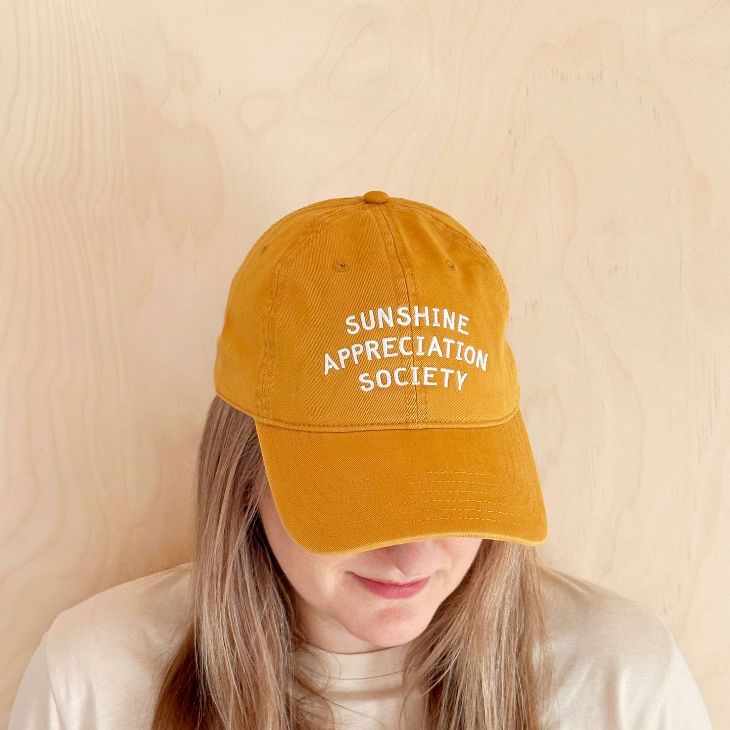 Sunshine Appreciation Society - Cotton Baseball Cap in Yellow