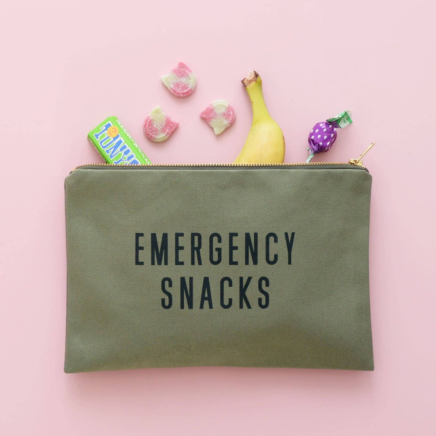 Emergency Snacks- Olive Green Pouch