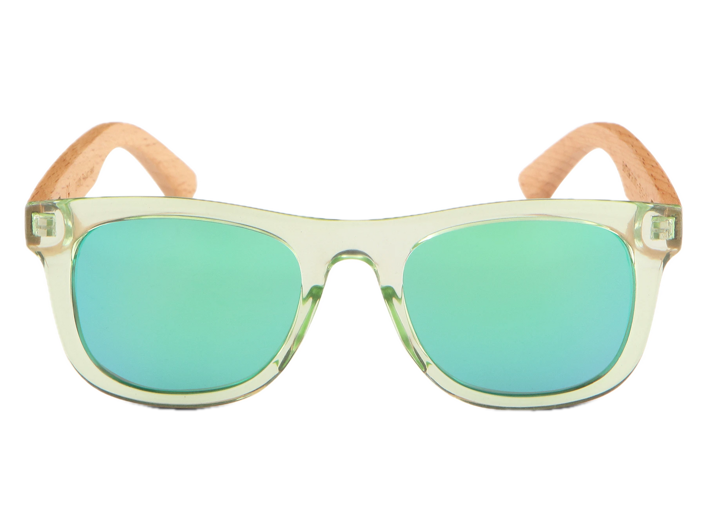 Kid's Beech Wood Sunglasses: Green Mirror (3-9yrs)