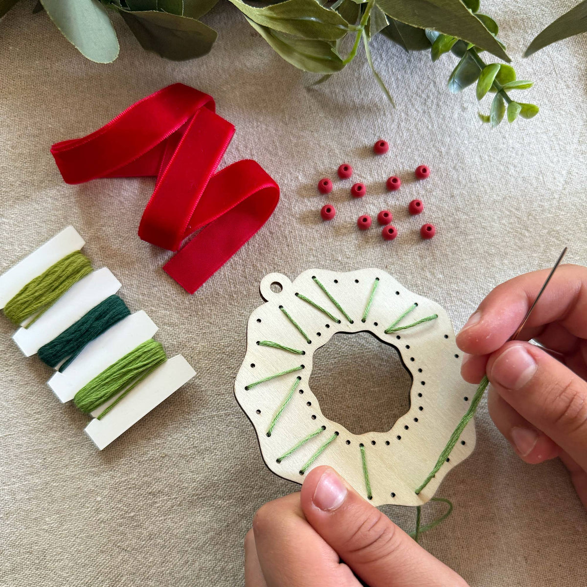 Make Your Own Stitched Wreath Decoration