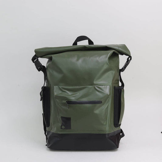 Dry Bag Roll Top Rucksack in Forest Green