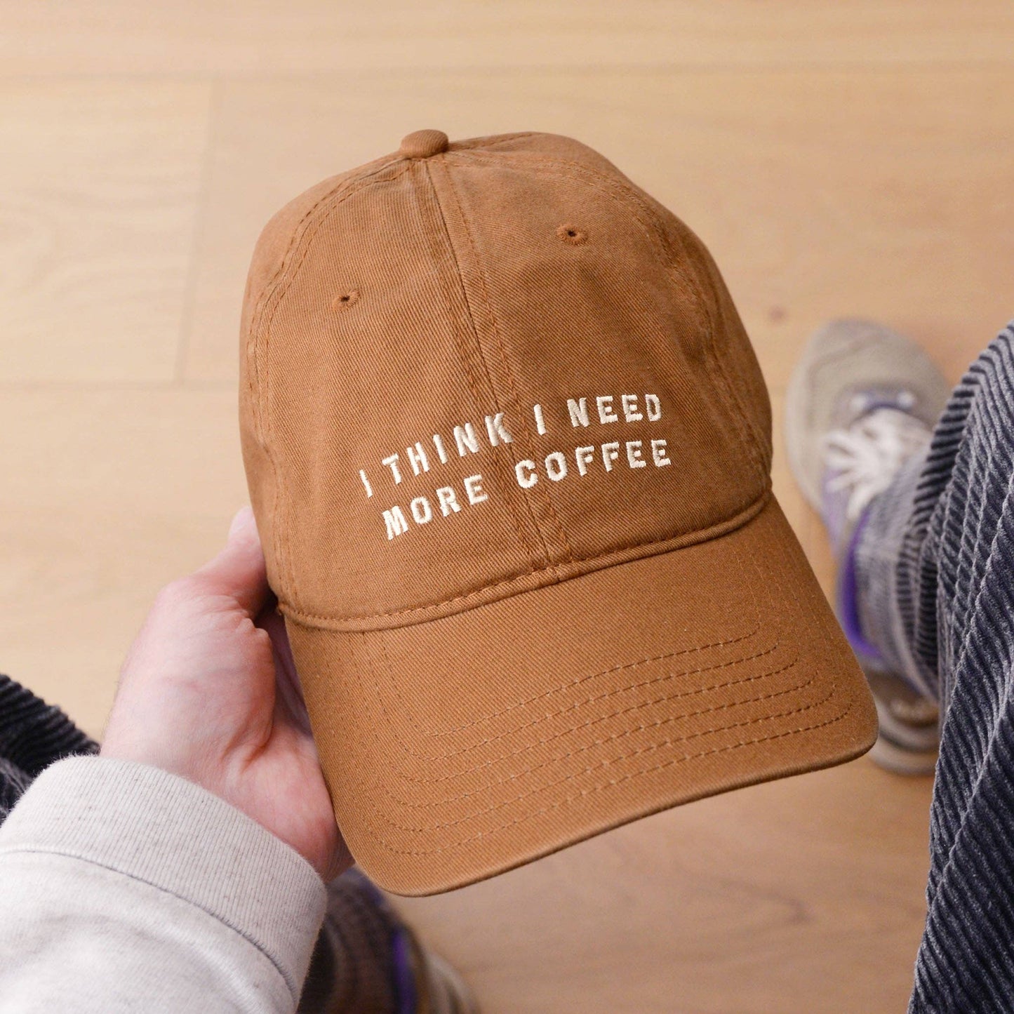 'I Think I Need More Coffee' Cotton Baseball Cap
