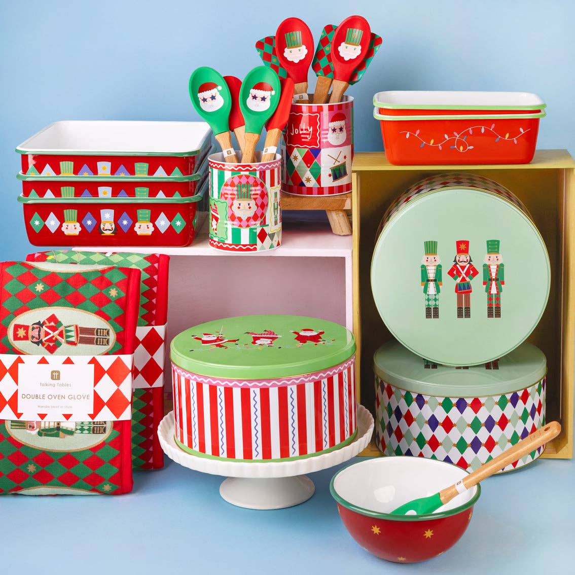 Santa Christmas Storage Tins - 2 Pack