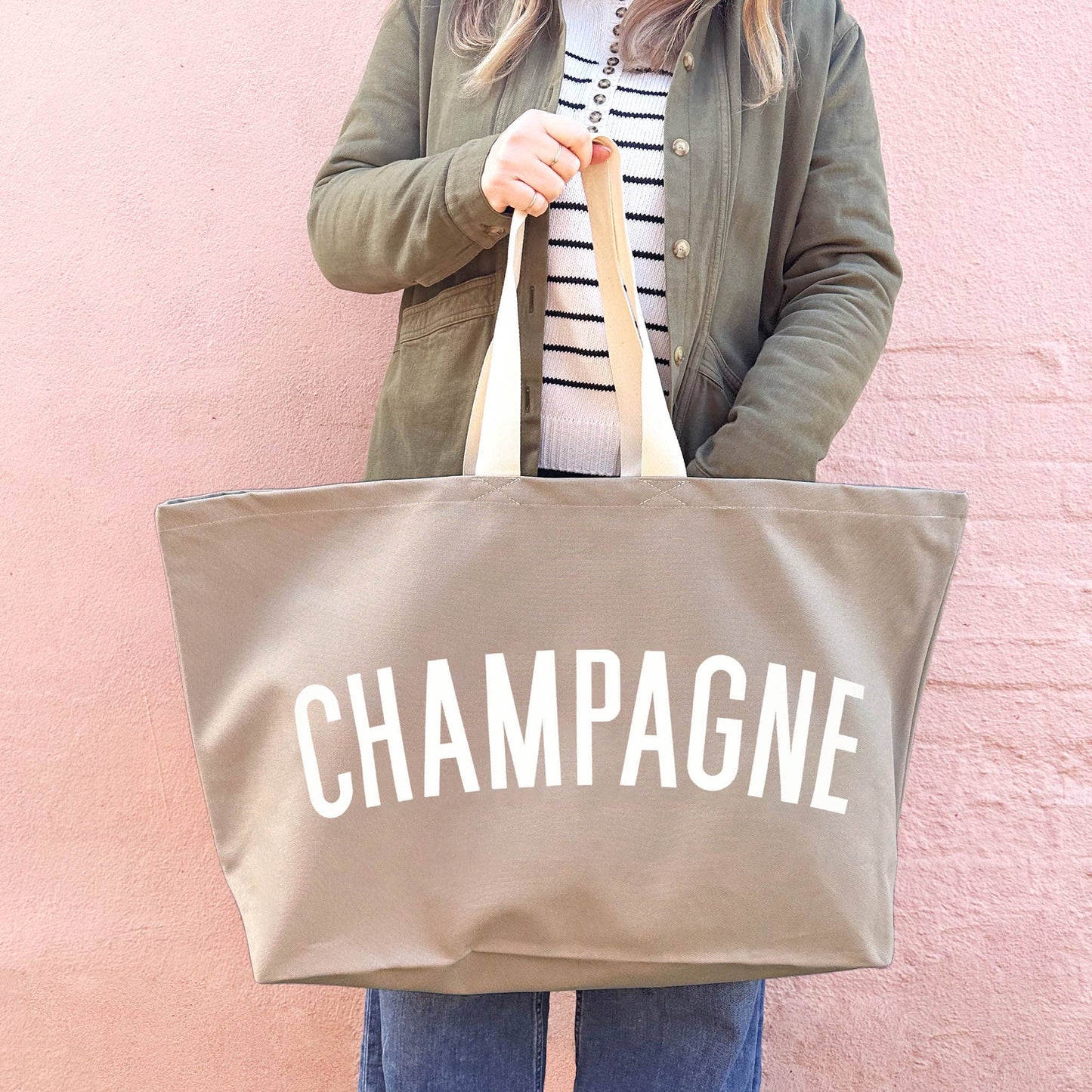 Champagne REALLY Big Bag - Stone