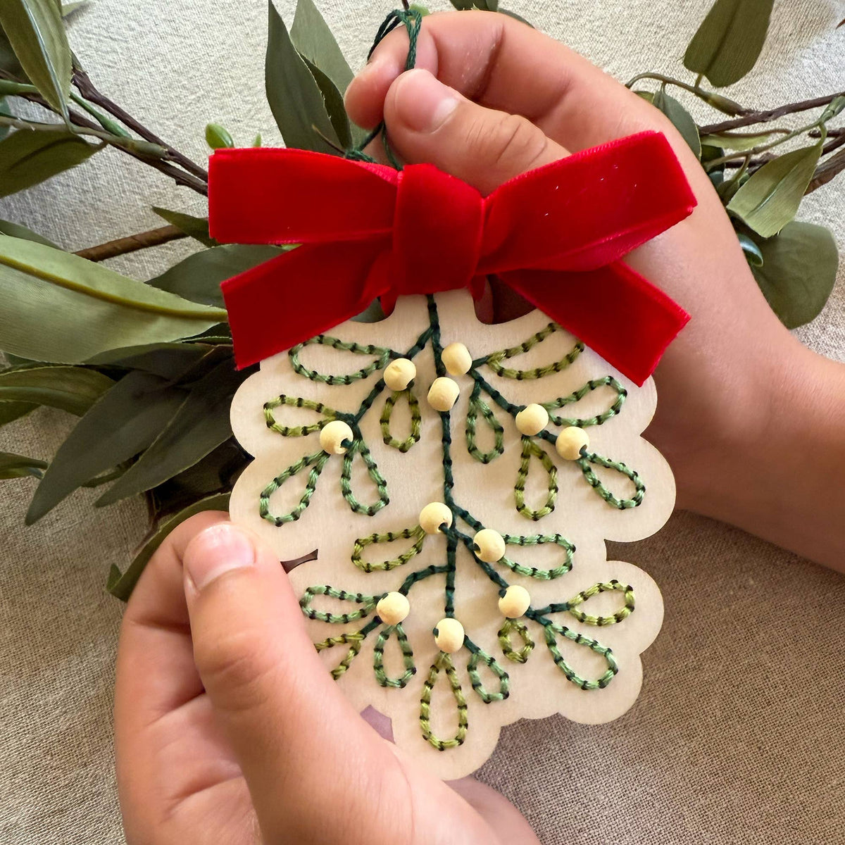 Make Your Own Stitched Mistletoe Decoration