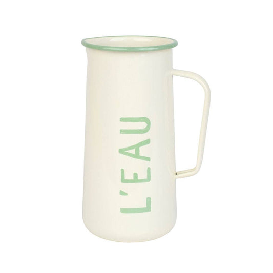 Enamel Water Jug "L'Eau" - 20cm