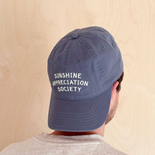Sunshine Appreciation Society - Cotton Baseball Cap in Vintage Blue