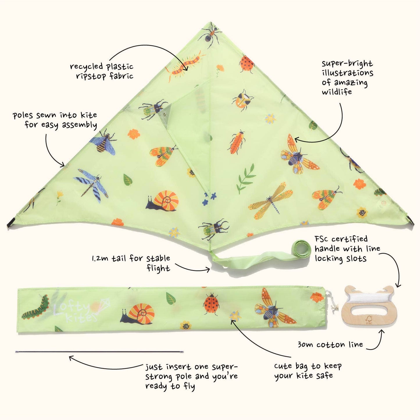 Mini-beasts - Sustainable Kite