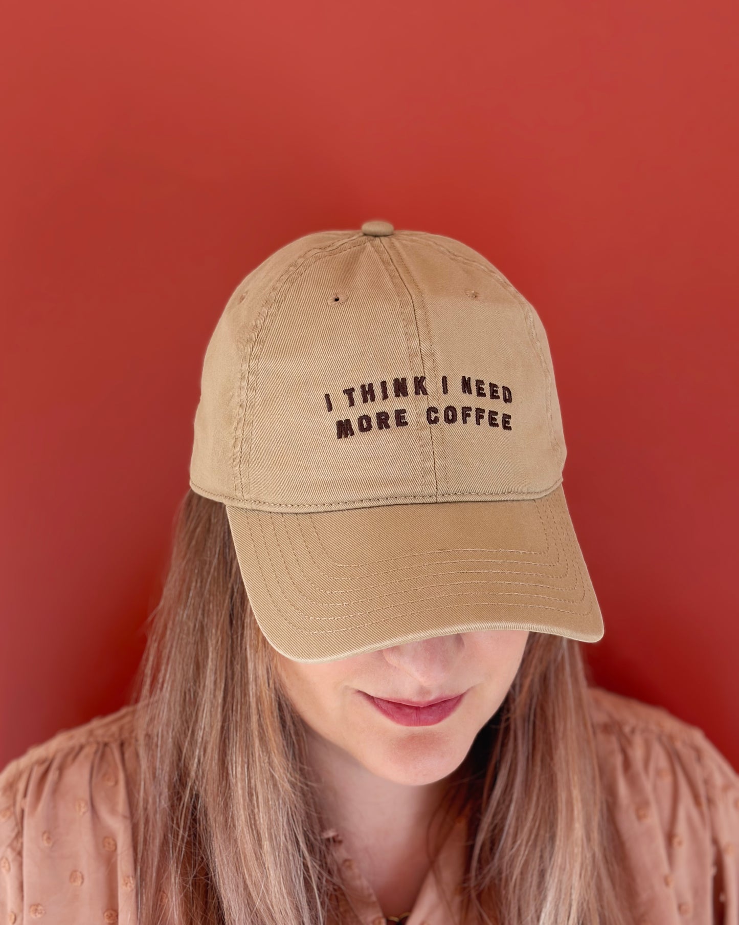 'I Think I Need More Coffee' Cotton Baseball Cap - NEW Sand Colour Available