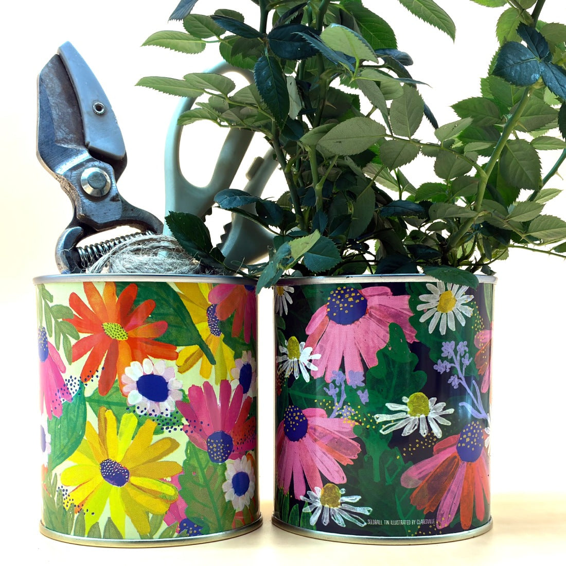 Decorative Plant Pot : Midnight Flowers