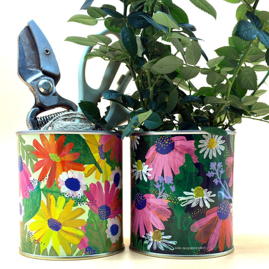 Decorative Plant Pot : Midnight Flowers